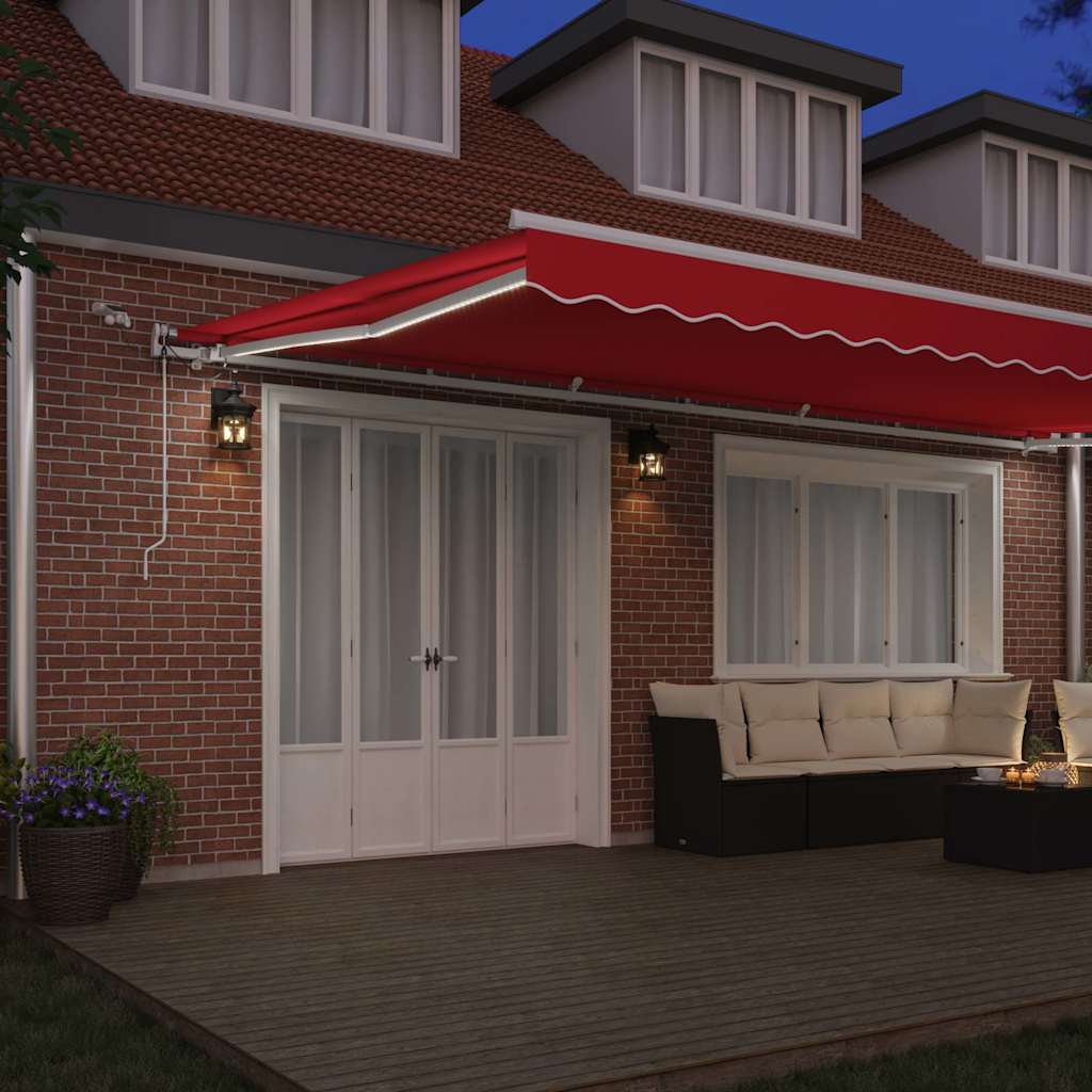 Tenda Retrattile Rosso 600 × 350 cm Tessuto e Metallo - homemem39