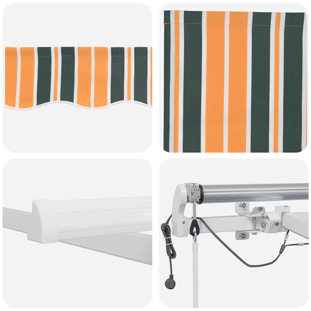 Tenda Retrattile Verde e Giallo 600 × 350 cm | homemem39