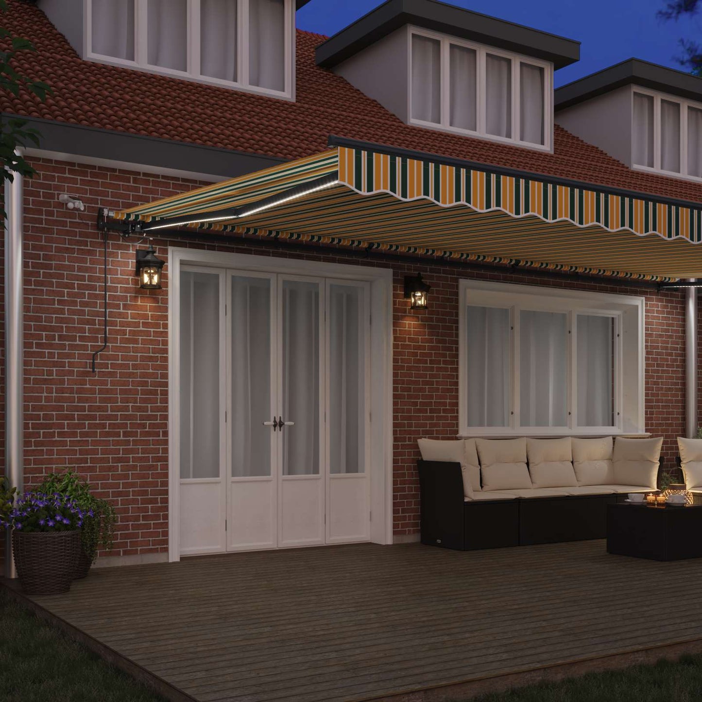 Tessuto per Tenda Verde e giallo 600 × 350 cm Poliestere | homemem39