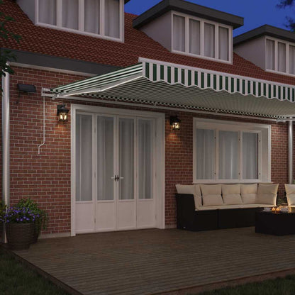 Tenda retrattile Verde e Bianco 600 × 350 cm | homemem39