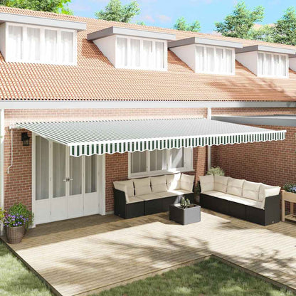 Tenda retrattile Verde e Bianco 600 × 350 cm | homemem39