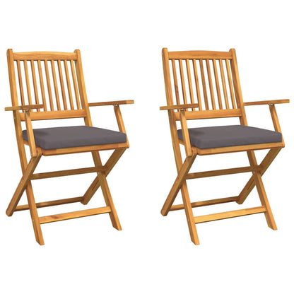 Sedia pieghevole con cuscino 2 pcs Grigio 49 x 57.5 x 92cm