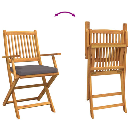 Sedia pieghevole 2 pz Marrone Legno massello di acacia | homemem39