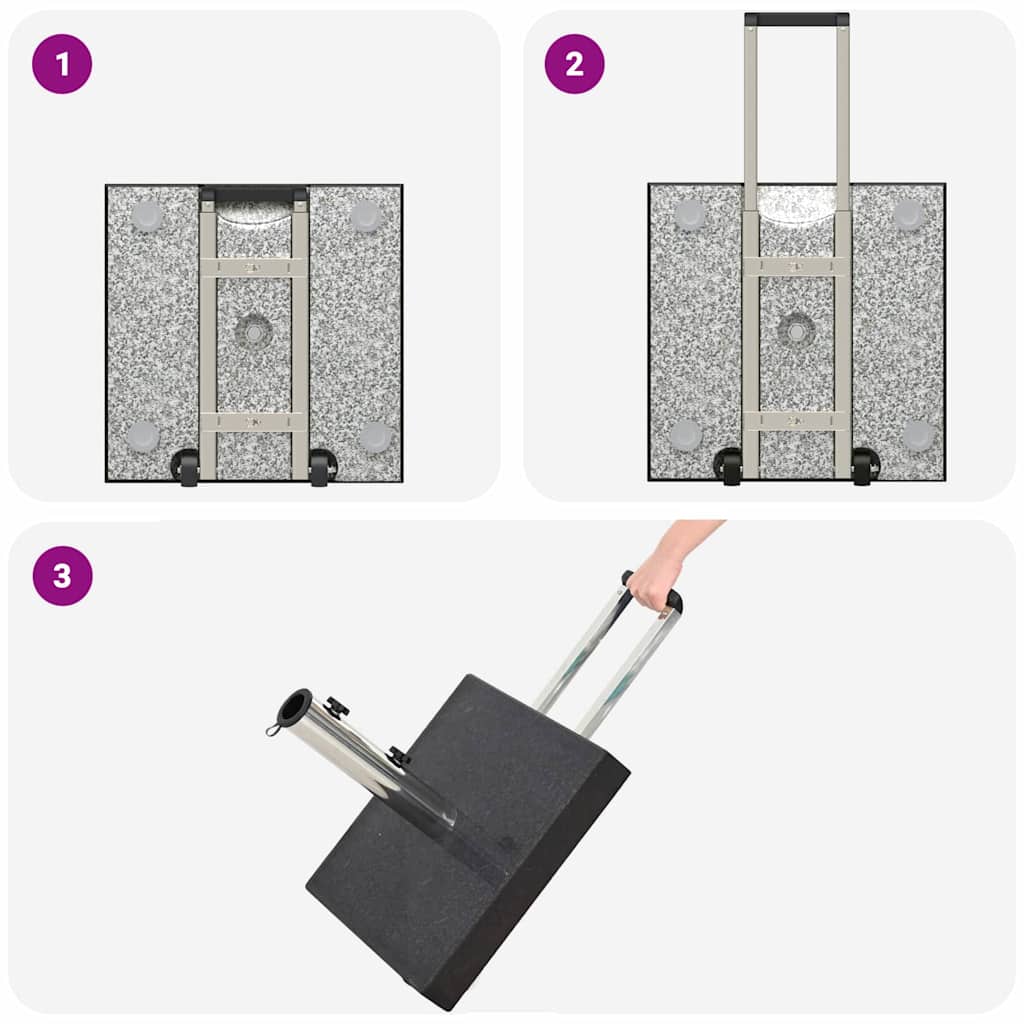 Base per ombrellone Nero 41 x 41 x 37 cm Granito