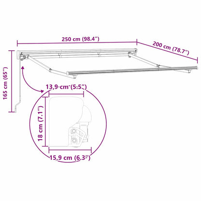 Struttura della tenda Regolabile Bianco 2,5 x 2 m Acciaio