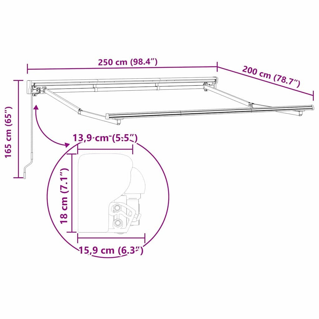 Struttura della tenda Regolabile Bianco 2,5 x 2 m Acciaio | homemem39