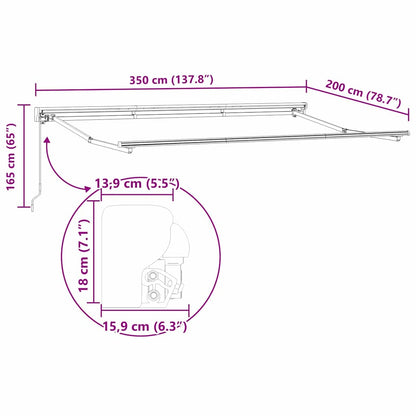 Struttura della tenda Regolabile Bianco 3,5 x 2 m Acciaio | homemem39