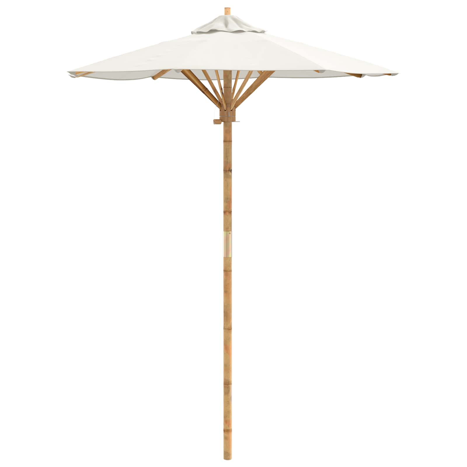 Ombrello da giardino Bianco Crema Ø 150 x 210 cm Bambù | homemem39