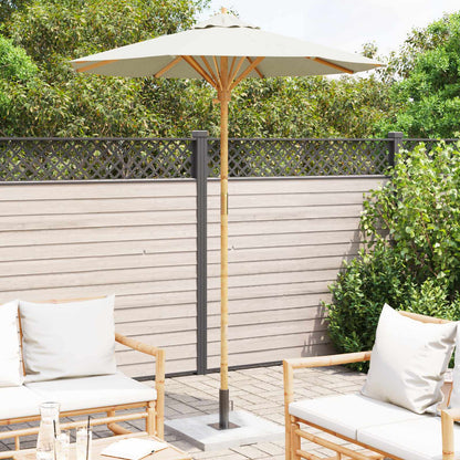 Ombrello da giardino Bianco Crema Ø 180 x 230 cm Bambù | homemem39
