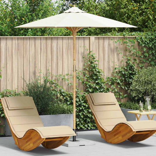 Ombrello da giardino Bianco Crema Ø 217 x 230 cm Bambù | homemem39