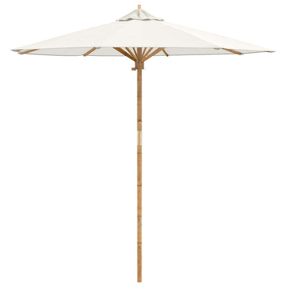 Ombrello da giardino Bianco Crema Ø 217 x 230 cm Bambù | homemem39