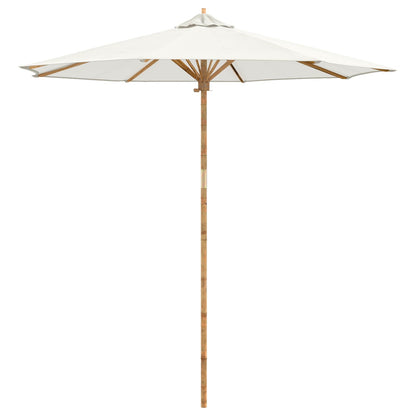 Ombrello da giardino Bianco Crema Ø 240 x 260 cm Bambù | homemem39