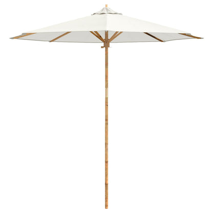 Ombrello da giardino Bianco Crema Ø 240 x 260 cm Bambù | homemem39