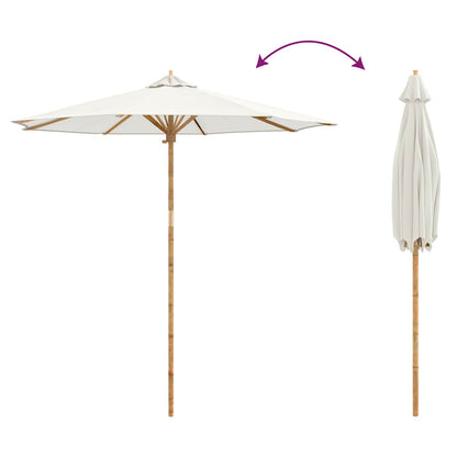 Ombrello da giardino Bianco Crema Ø 240 x 260 cm Bambù | homemem39