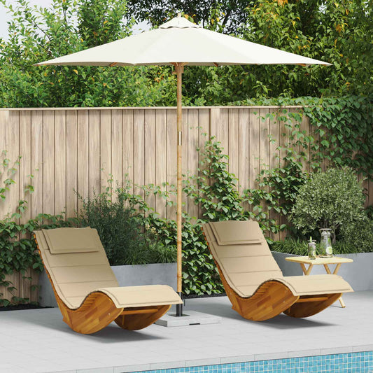 Ombrello da giardino Bianco Crema Ø 270 x 260 cm Bambù | homemem39