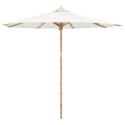 Ombrello da giardino Bianco Crema Ø 270 x 260 cm Bambù | homemem39