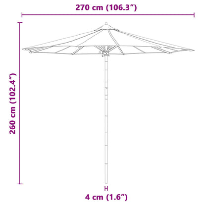 Ombrello da giardino Bianco Crema Ø 270 x 260 cm Bambù | homemem39