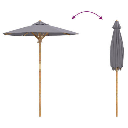 Ombrello da giardino Grigio scuro Ø 180 x 230 cm Bambù | homemem39