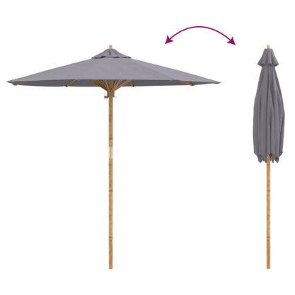 Ombrello da giardino Grigio scuro Ø 217 x 230 cm Bambù | homemem39