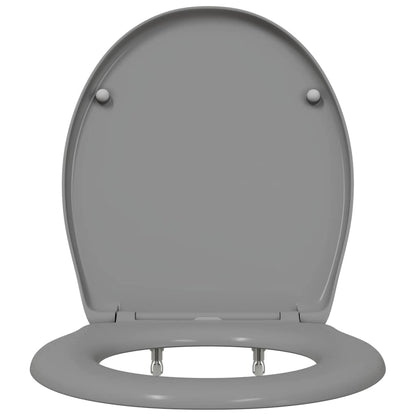 Sedile del WC con rilascio rapido Grigio 44.8 x 37.3 x 4.2 cm