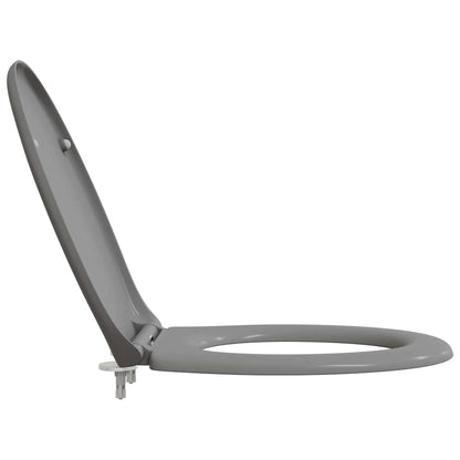 Sedile del WC con rilascio rapido Grigio 44.8 x 37.3 x 4.2 cm