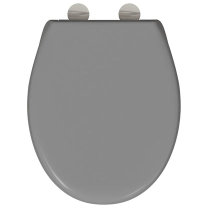 Sedile del WC con rilascio rapido Grigio 44.8 x 37.3 x 4.2 cm