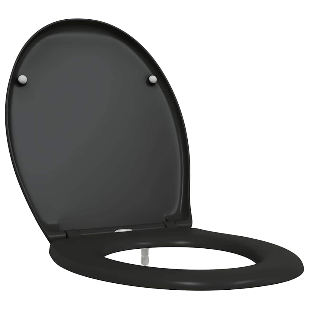 Sedile del WC con rilascio rapido Nero 44.8 x 37.3 x 4.2 cm