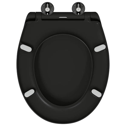 Sedile del WC con rilascio rapido Nero 44.8 x 37.3 x 4.2 cm