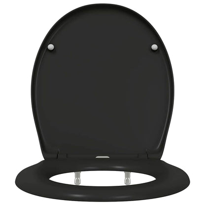 Sedile del WC con rilascio rapido Nero 44.8 x 37.3 x 4.2 cm