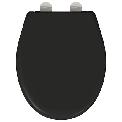 Sedile del WC con rilascio rapido Nero 44.8 x 37.3 x 4.2 cm