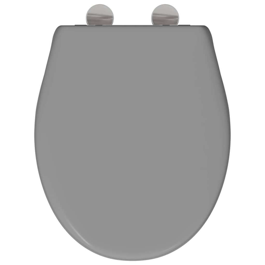 Sedile del WC con rilascio rapido Grigio 44,5 x 37,3 x 4,3 cm