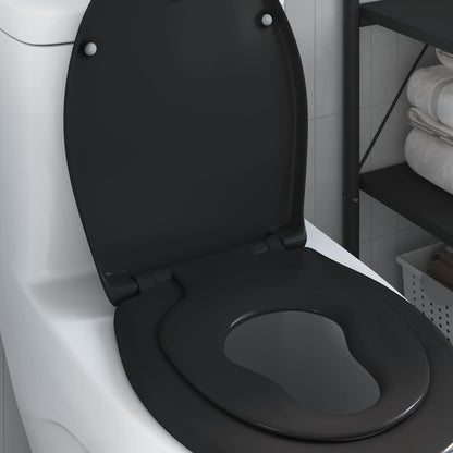 Sedile del WC con rilascio rapido Nero 44,5 x 37,3 x 4,3 cm