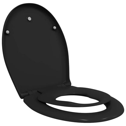 Sedile del WC con rilascio rapido Nero 44,5 x 37,3 x 4,3 cm