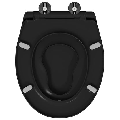Sedile del WC con rilascio rapido Nero 44,5 x 37,3 x 4,3 cm