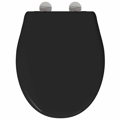 Sedile del WC con rilascio rapido Nero 44,5 x 37,3 x 4,3 cm