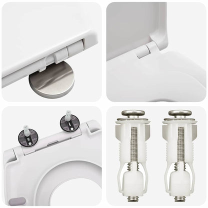 Sedile del WC con rilascio rapido Bianco 44,5 x 37,3 x 4,3 cm