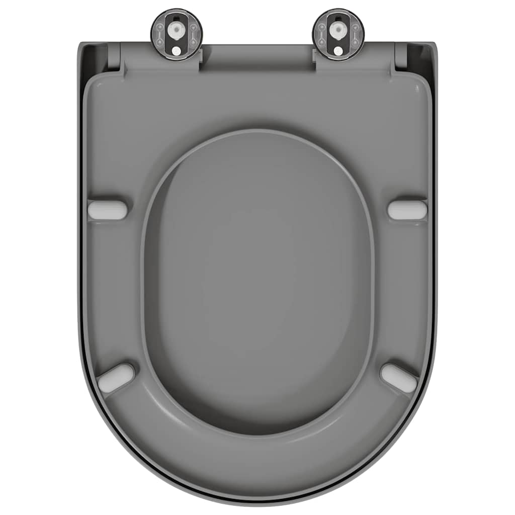 Sedile del WC con rilascio rapido Grigio 46.2 x 36 x 4.3 cm