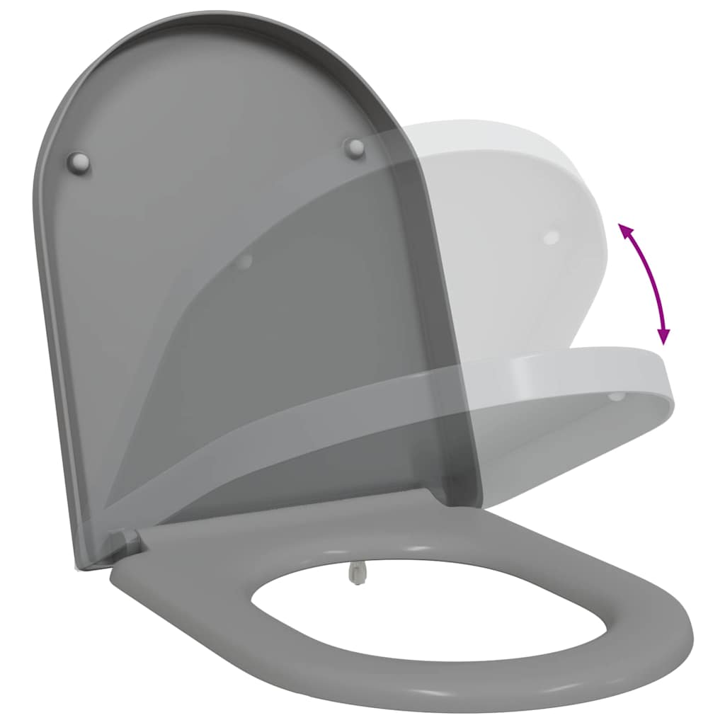 Sedile del WC con rilascio rapido Grigio 46.2 x 36 x 4.3 cm
