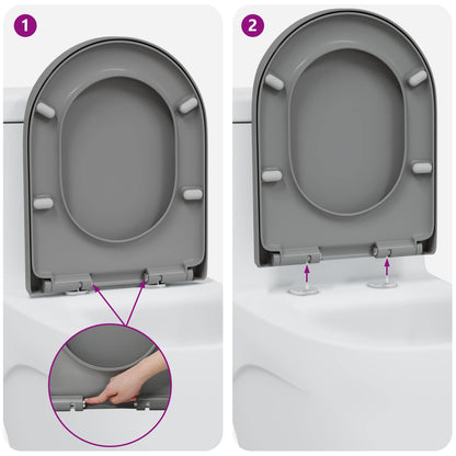 Sedile del WC Grigio 49 x 36 x 4 cm Duroplast | homemem39