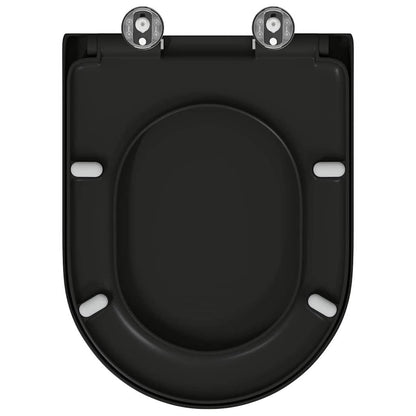 Sedile del WC con rilascio rapido Nero 46.2 x 36 x 4.3 cm