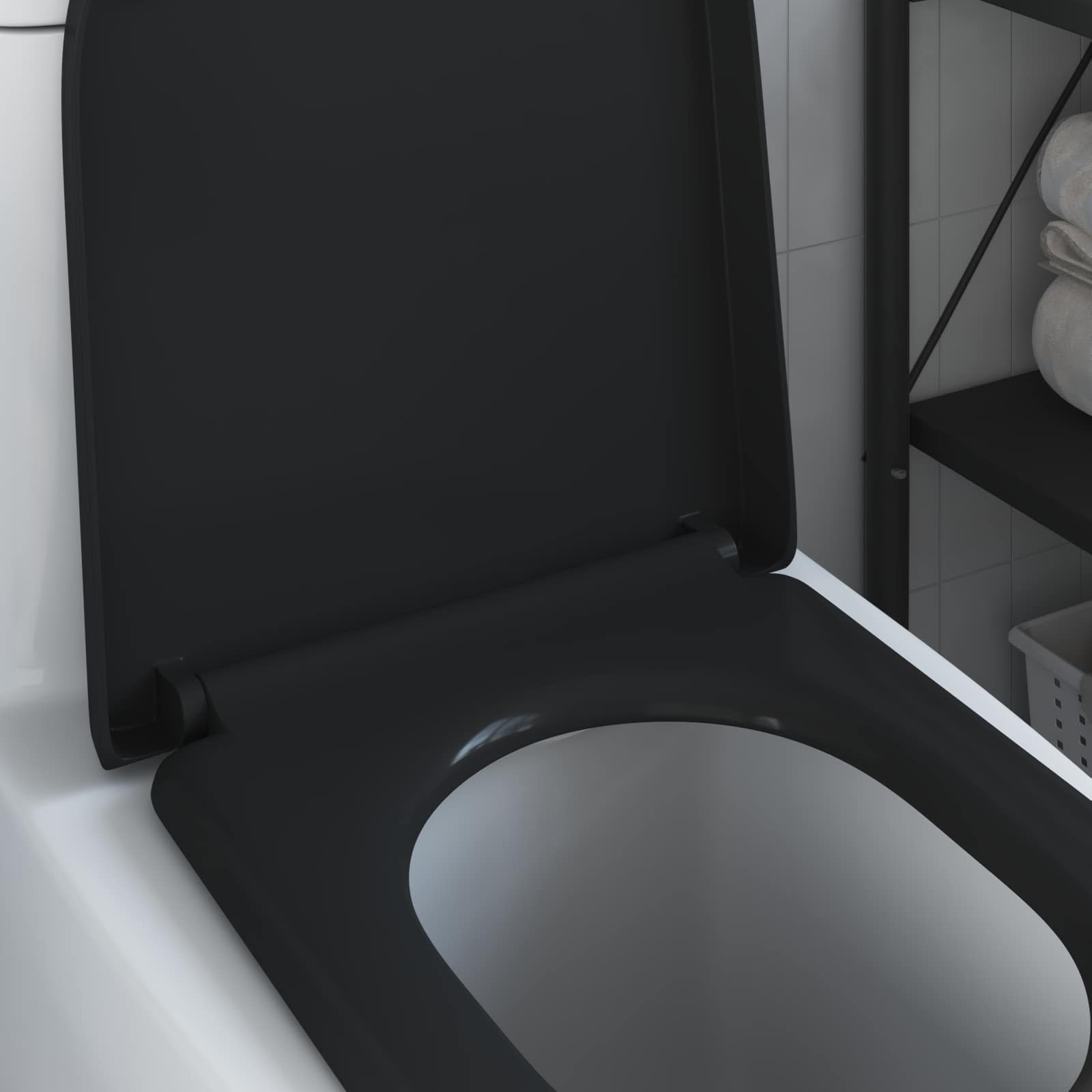 Sedile del WC Nero 49 x 36 x 4 cm Duroplast | homemem39