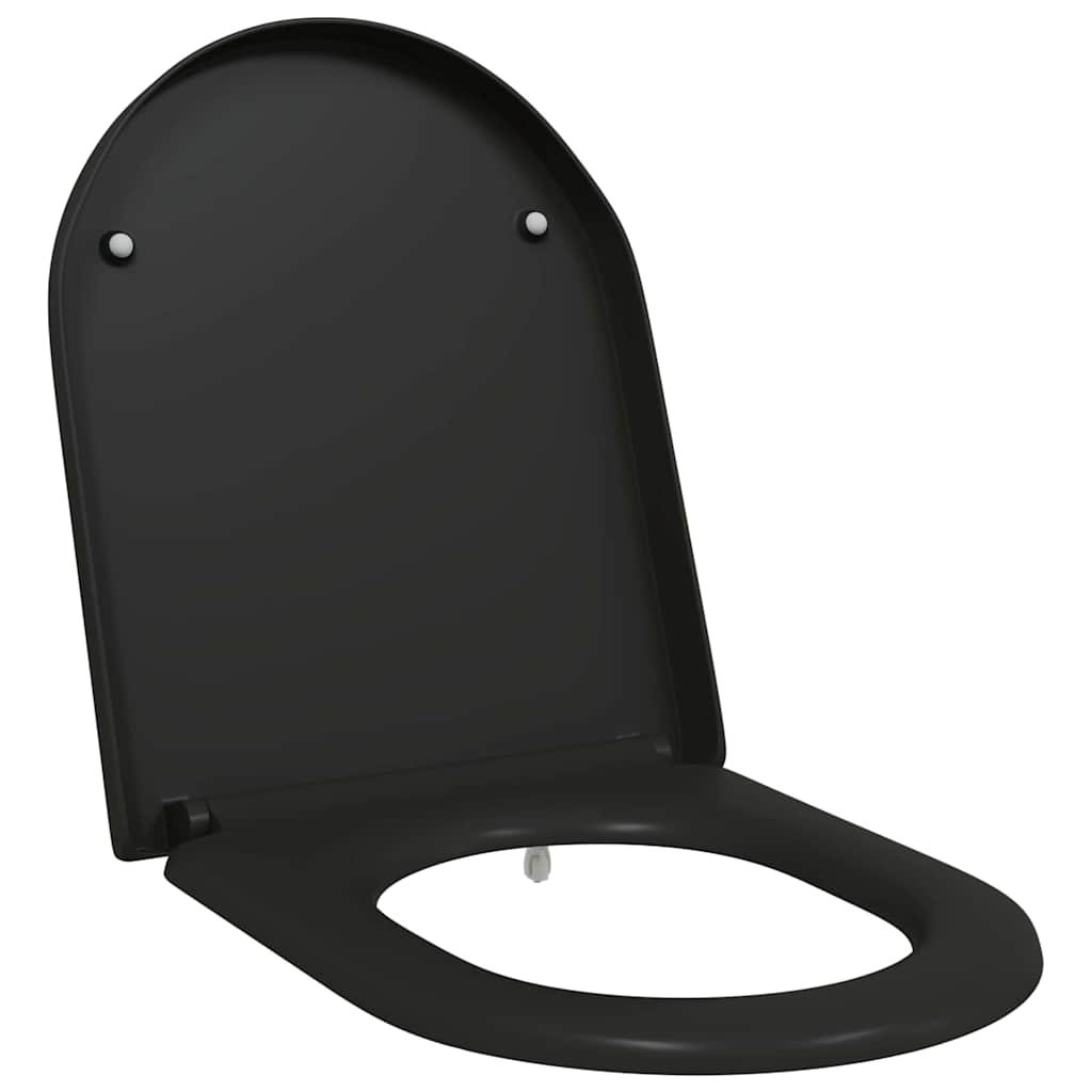 Sedile del WC con rilascio rapido Nero 46.2 x 36 x 4.3 cm