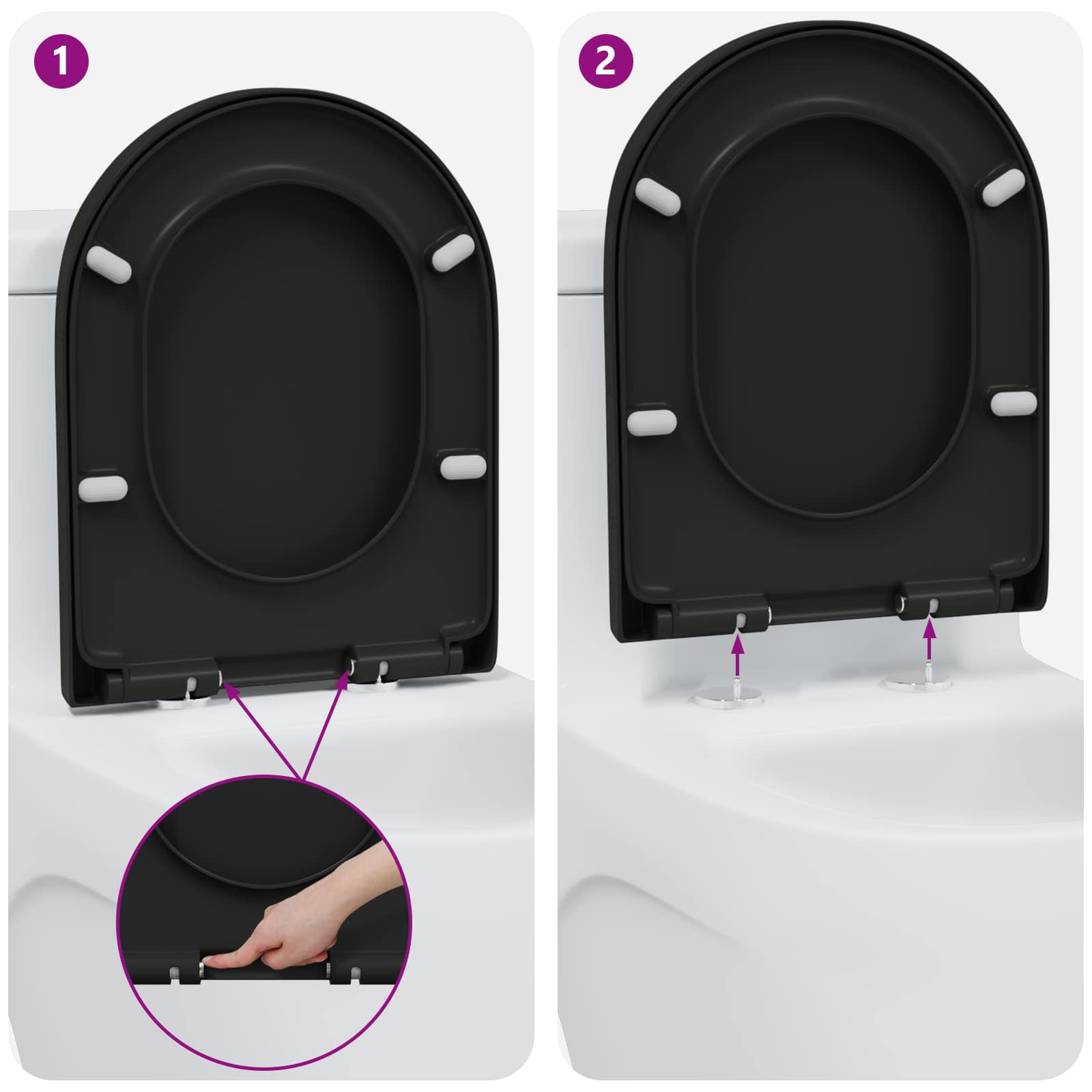 Sedile del WC Nero 49 x 36 x 4 cm Duroplast | homemem39