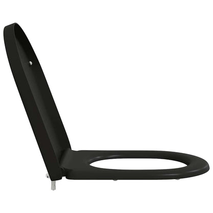Sedile del WC con rilascio rapido Nero 46.2 x 36 x 4.3 cm