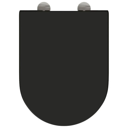 Sedile del WC con rilascio rapido Nero 46.2 x 36 x 4.3 cm