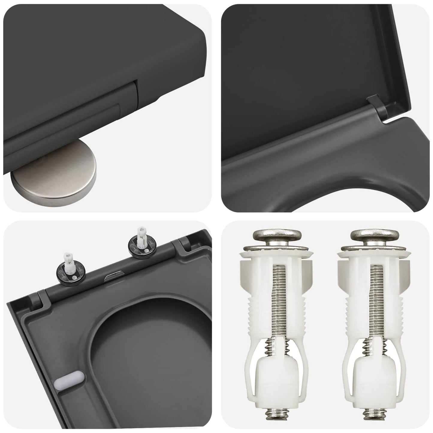 Sedile del WC Antracite 47,5 x 35 x 3,6 cm Duroplast