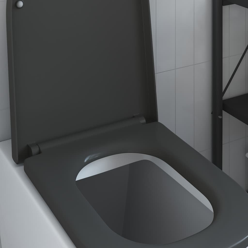 Sedile del WC con rilascio rapido Antracite 44.5 x 35 x 3.6 cm