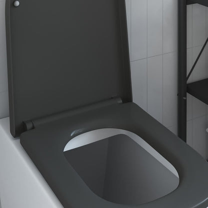 Sedile del WC con rilascio rapido Antracite 44.5 x 35 x 3.6 cm
