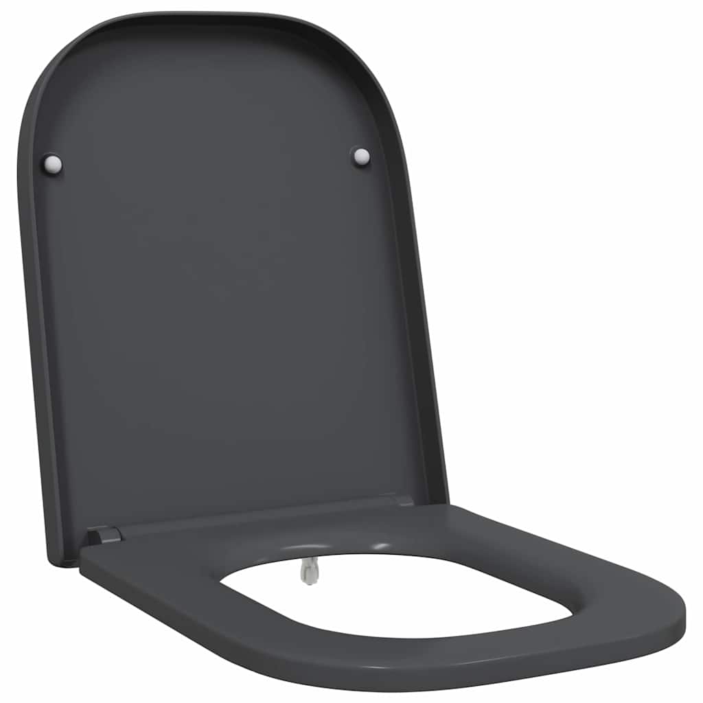 Sedile del WC con rilascio rapido Antracite 44.5 x 35 x 3.6 cm