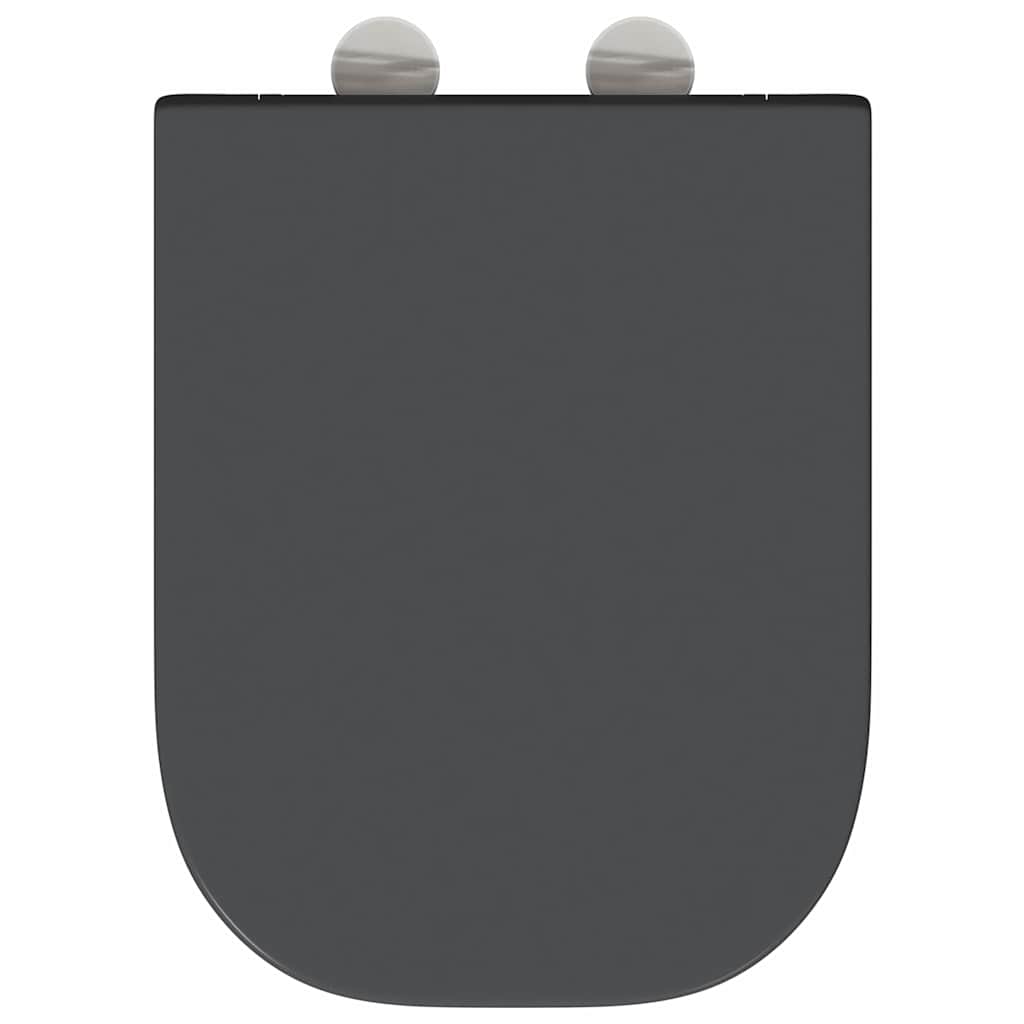 Sedile del WC con rilascio rapido Antracite 44.5 x 35 x 3.6 cm